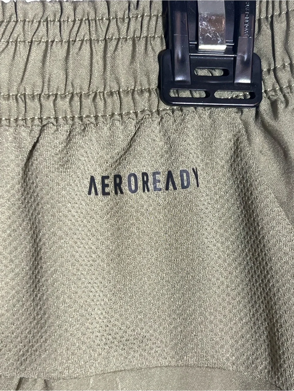 Adidas Olive Athletic Short Zip-Pockets